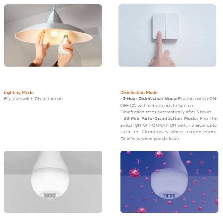 A60 LED LIGHT (for Disinfection From COVID-19)