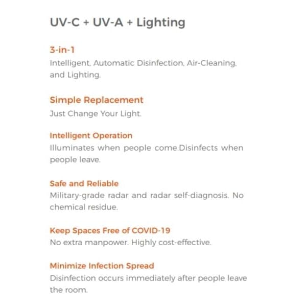 A60 LED LIGHT (for Disinfection From COVID-19)